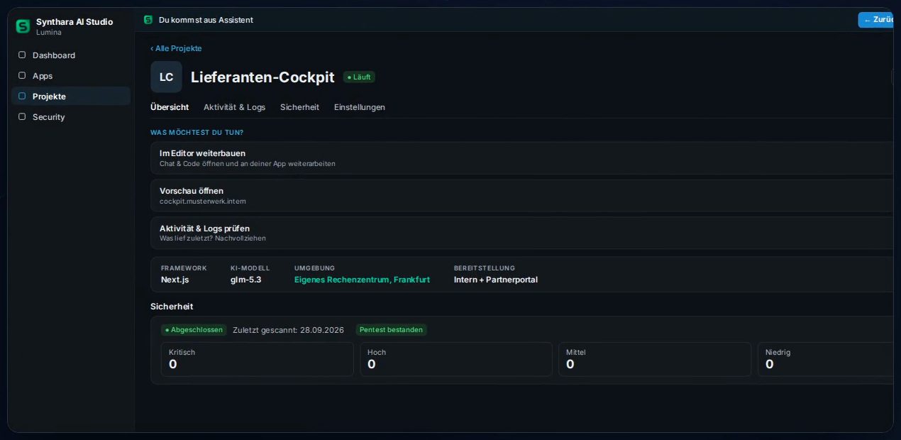 Das Lieferanten-Cockpit ist live, bereitgestellt intern und im Partnerportal, mit eigenem Rechenzentrum in Frankfurt als Umgebung